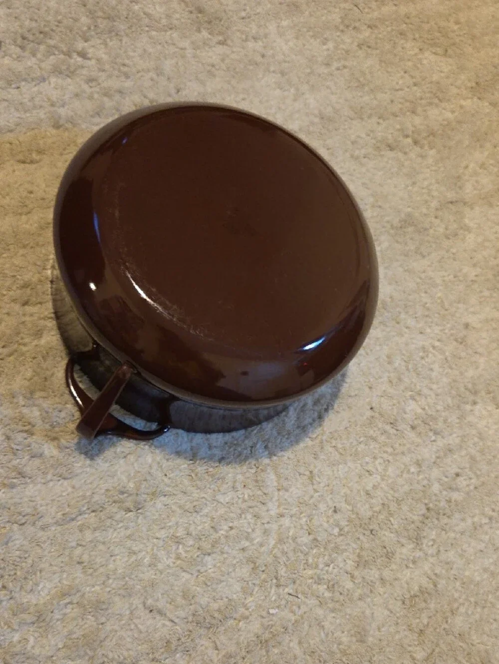 Vintage Dansk Kobenstyle Enamel Dutch Oven in a chocolate